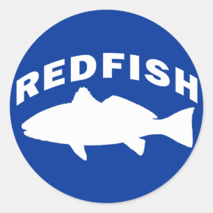Redfish Fishing Logo Classic Round Sticker