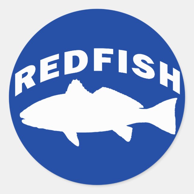 Redfish Fishing Logo Classic Round Sticker (Front)