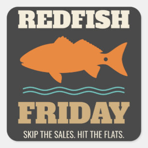 Redfish Friday Day After Thanksgiving Fishing Square Sticker