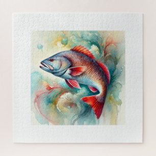 Redfish in Serene Waters 210824AREF147 - Watercolo Jigsaw Puzzle