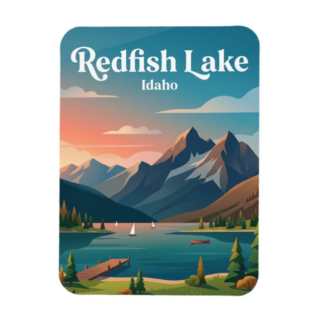 Redfish Lake USA Magnet (Vertical)