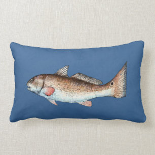 Redfish on Blue Pillow