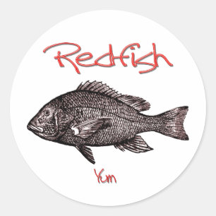 Redfish Yum Classic Round Sticker