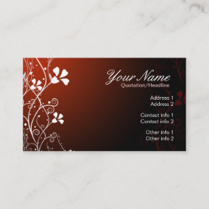 RedFlorali White Floral Red Business Card