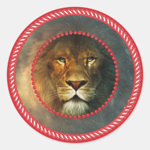 Redframe Lion Classic Round Sticker