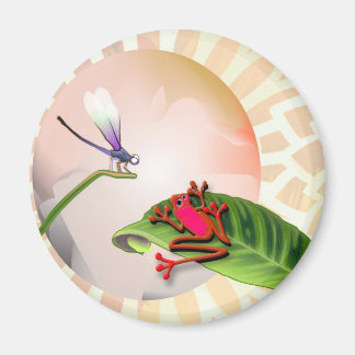 RedFrog watching dragonfly Magnet