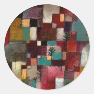 Redgreen and Violet-Yellow Rhythms, Paul Klee Art Classic Round Sticker