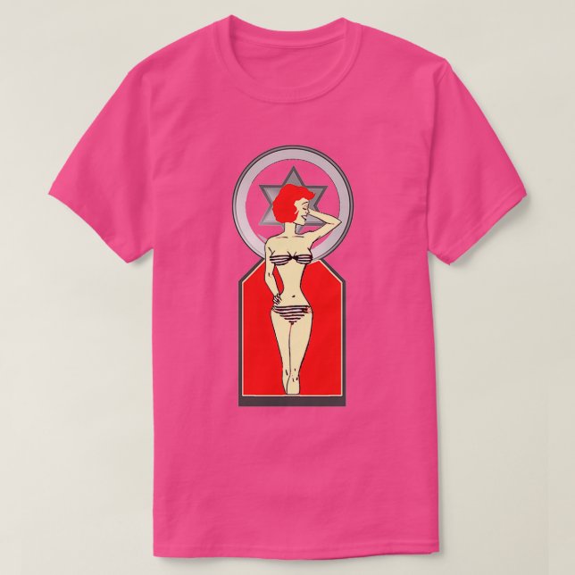 Redhaired girl with red hair in a bikini T-Shirt (Design Front)