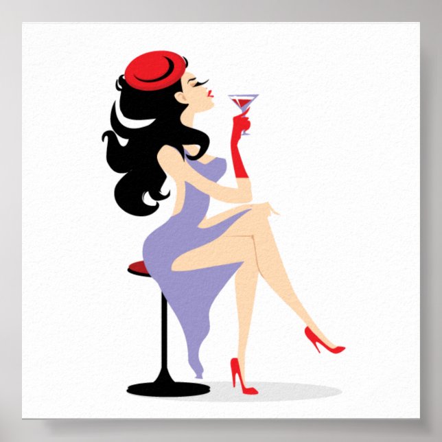 REDHAT09 FASHIONISTA DIVA RED HAT HEELS PURPLE DRE POSTER (Front)