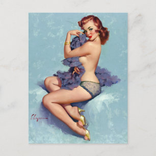 Redhead Beauty Pin Up Postcard