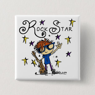 Redhead Boy Rock Star 15 Cm Square Badge