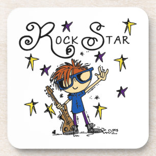 Redhead Boy Rock Star Coaster