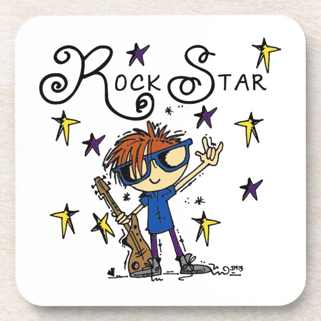 Redhead Boy Rock Star Coaster (Front)