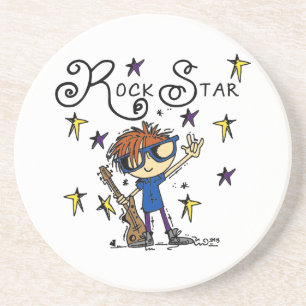 Redhead Boy Rock Star Coaster