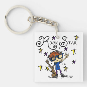 Redhead Boy Rock Star Key Ring
