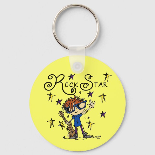 Redhead Boy Rock Star Key Ring (Front)