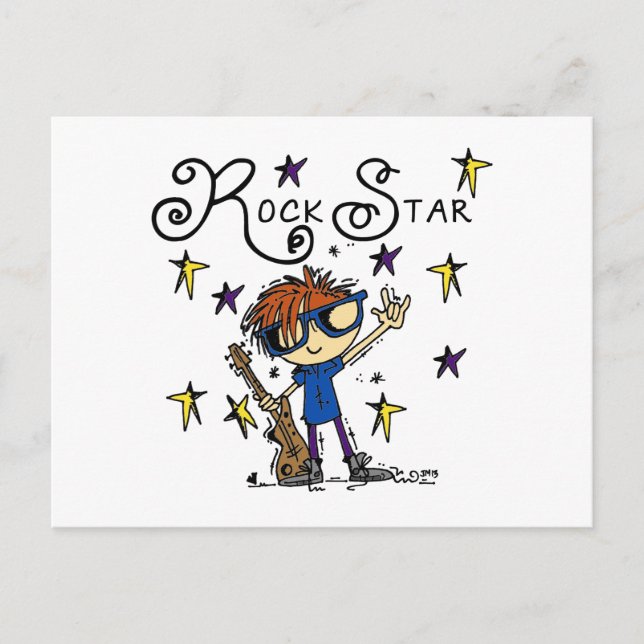 Redhead Boy Rock Star Postcard (Front)