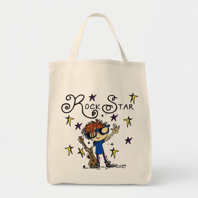 Redhead Boy Rock Star Tote Bag (Front)