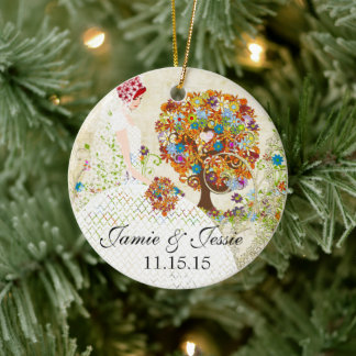 Redhead Brides Flower Tree Ceramic Tree Decoration