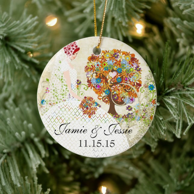 Redhead Brides  Flower Tree Ceramic Tree Decoration (Tree)