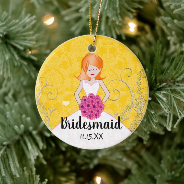 Redhead Bridesmaid Favours You Choose Colours Ceramic Tree Decoration (Tree)
