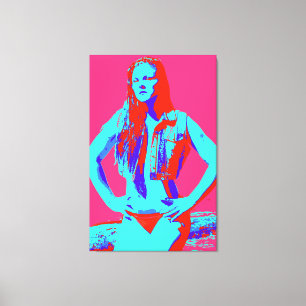 redhead confident bikini girl wrapped canvas