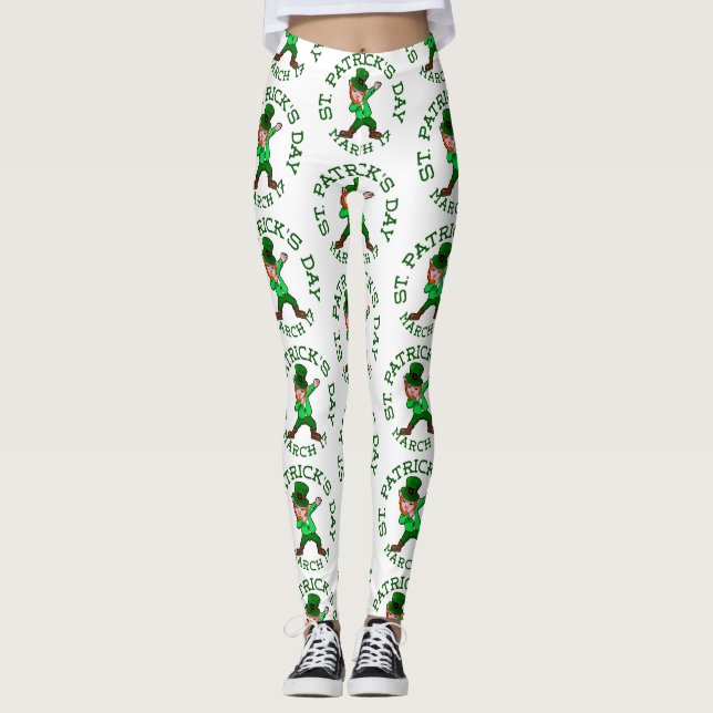 redhead dabbing leprechaun leggings (Front)