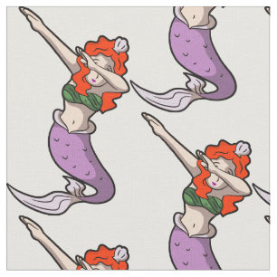 redhead dabbing mermaid fabric