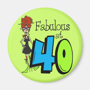 Redhead Fabulous at 40 Birthday Magnet