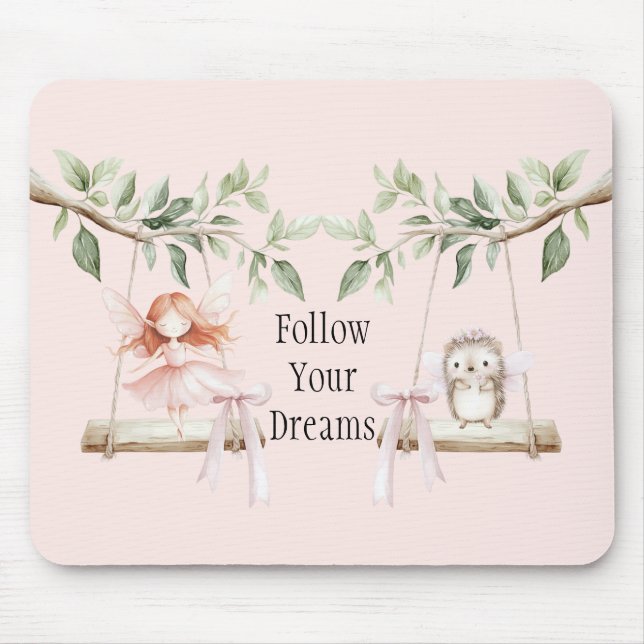 Redhead Fairy Hedgehog Swing Mouse Mat (Front)