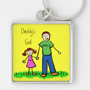 Redhead Family Daddy's Girl Drawing Keychain