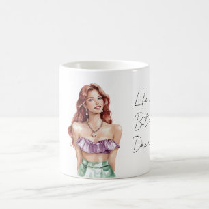 Redhead Female Purple Green Coffee Mug