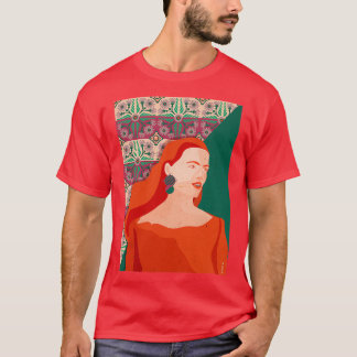 Redhead girl in front of moroccan style motifs T-Shirt