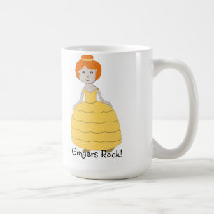 Redhead Girl Long Yellow Dress "Gingers Rock" Mug