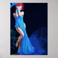 Redhead Girl Striptease Vintage Pulp Cover Art
