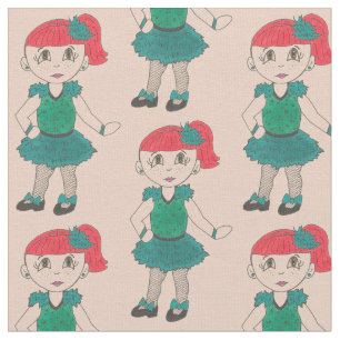 Redhead Girl Tap Dance Costume Recital Dancer Fabric