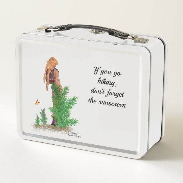 Redhead Hiker Backpack Pinup Girl Lunch Box (Back)