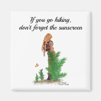 Redhead Hiker Backpack Pinup Girl Magnet