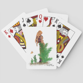 Redhead Hiker Backpack Pinup Girl Playing Cards