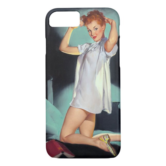 Redhead in Nighty Pin Up Case-Mate iPhone Case (Back)