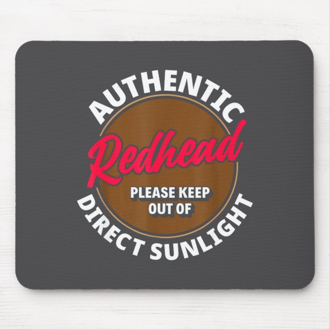 Redhead Keep Out Of Sunlight - Funny Ginger  Mouse Mat (Front)