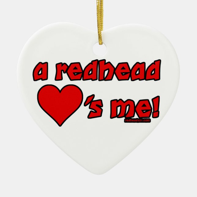 Redhead Loves Me Ceramic Tree Decoration (Front)