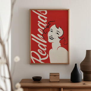 Redhead Matchbox Art Print – Retro Vintage Wall Dé