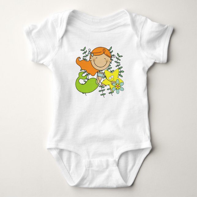 Redhead Mermaid Baby Bodysuit (Front)