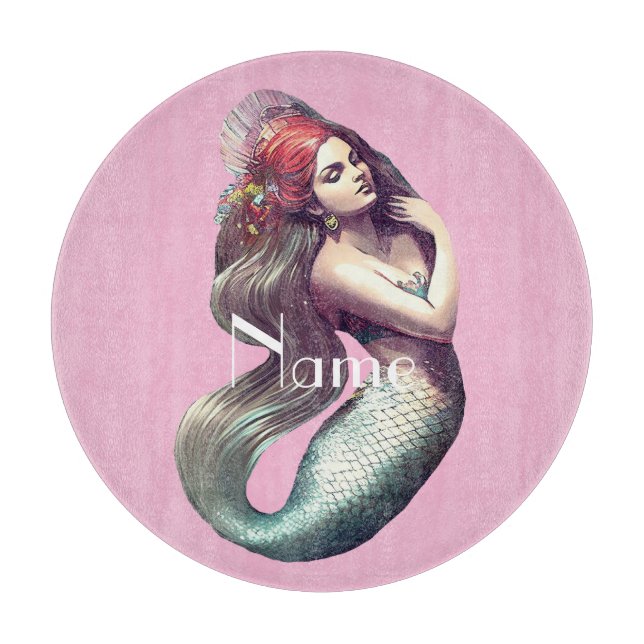 Redhead Mermaid Beauty Thunder_Cove Cutting Board (Front)