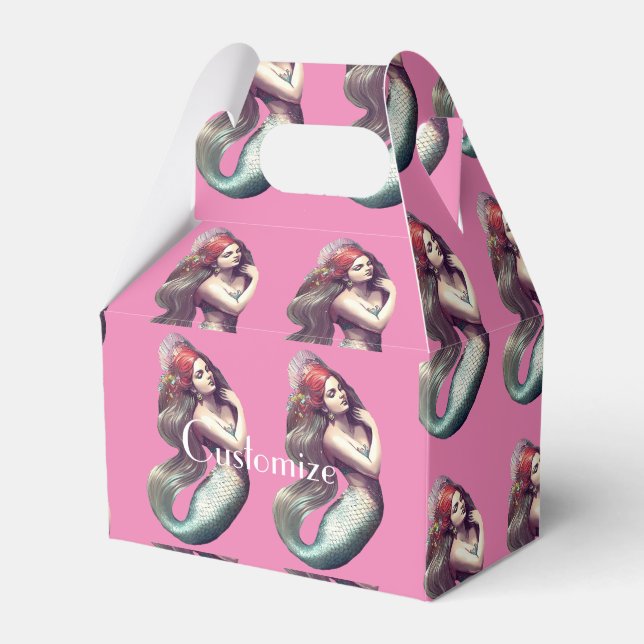 Redhead Mermaid Beauty Thunder_Cove Favour Box (Front Side)
