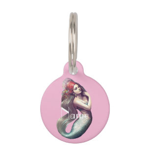 Redhead Mermaid Beauty Thunder_Cove Pet Tag