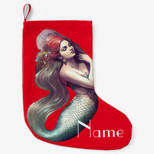 Redhead Mermaid Beauty Thunder_Cove  Small Christmas Stocking