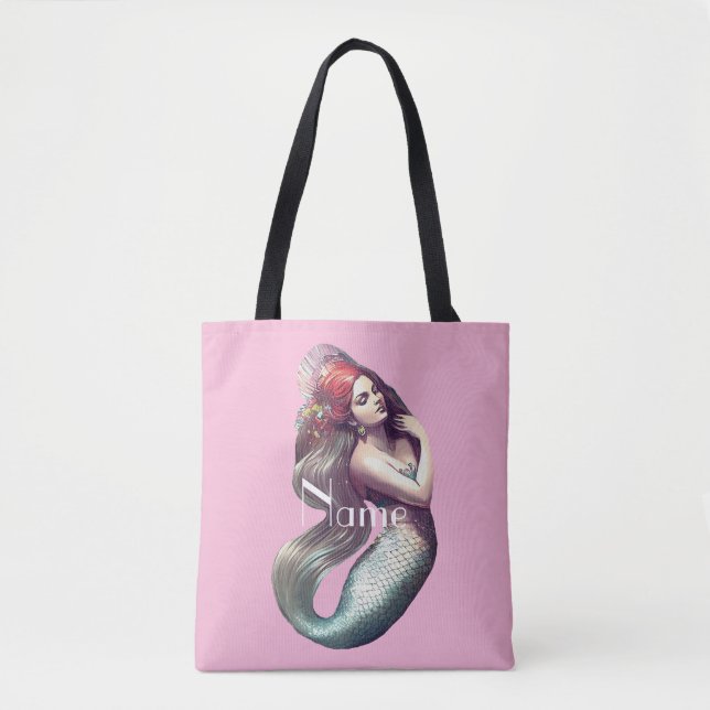 Redhead Mermaid Beauty Thunder_Cove Tote Bag (Front)