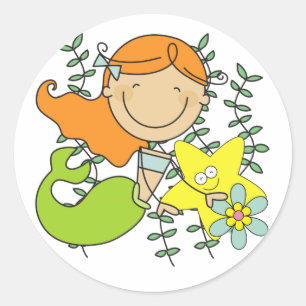 Redhead Mermaid Classic Round Sticker